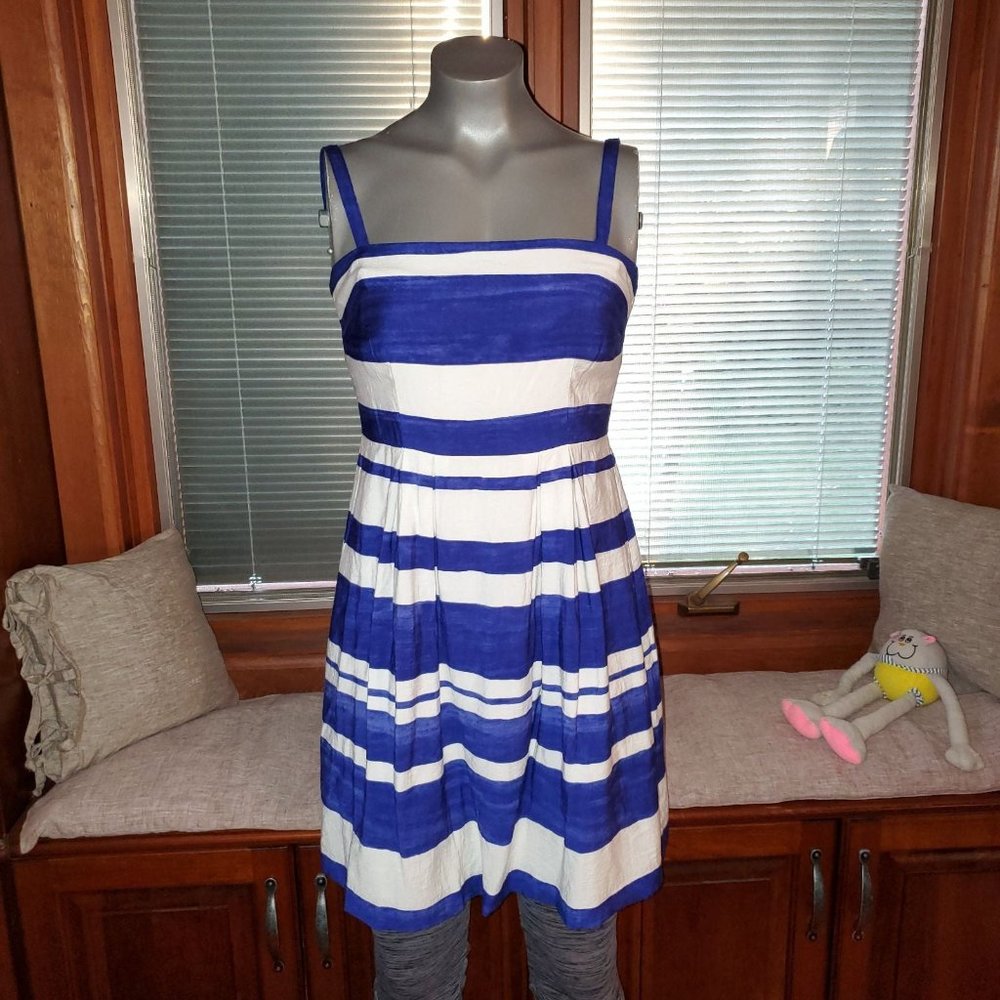 Ann Taylor LOFT Blue/White Stripe Dress - Picture 1 of 5